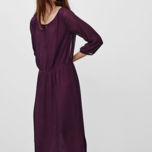 Aritzia Babaton Pieter Pleated Midi Dress Women Size XXS - Picture 2 of 9